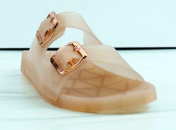 Bamboo Kabo 01 Womens Jelly Double Buckle Padded Sole Slip On Sandals -Bamboo Store Kabo 01 2