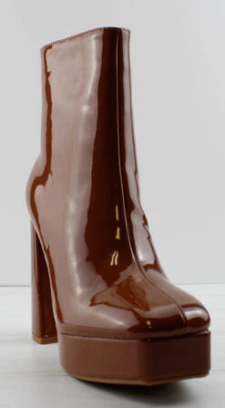 Kay 8 Women's Patent Chunky Platform Ankle Booties -Bamboo Store Kay8 3