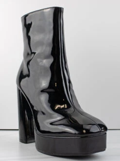 Kay 8 Women's Patent Chunky Platform Ankle Booties -Bamboo Store Kay8 8