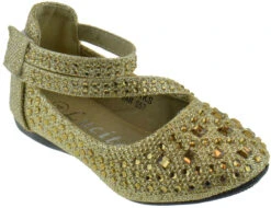 KD 01 KS Little Girls Ballet Ballerina Flats -Bamboo Store Kd01ksGold 1