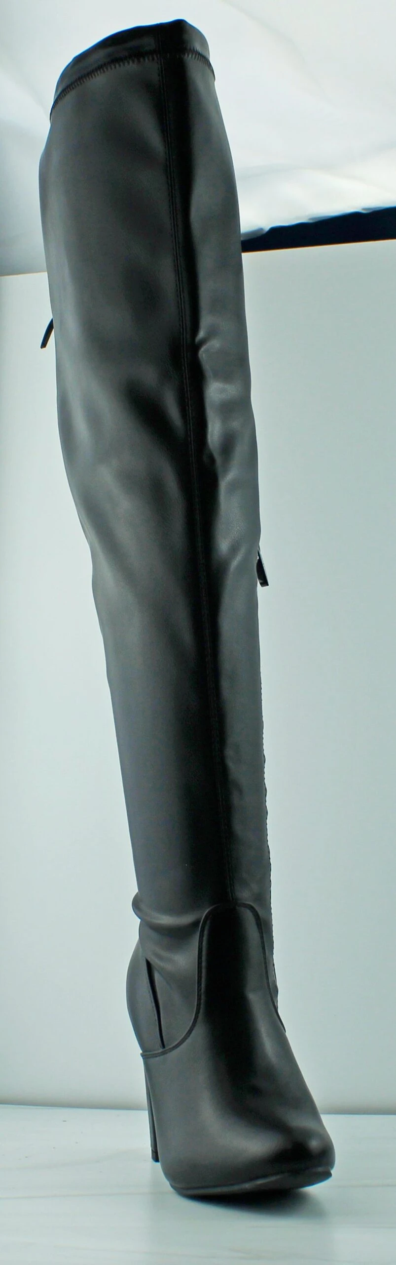 Keen 25 Women's Pleather Thigh High Heeled Boots 3 Keen 25 Women's Pleather Thigh High Heeled Boots