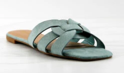 Bamboo Kick 08 Womens Faux Suede Strappy Woven Slip On Sandal -Bamboo Store Kick08Sage 1