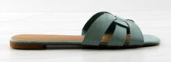 Bamboo Kick 08 Womens Faux Suede Strappy Woven Slip On Sandal -Bamboo Store Kick08Sage 2