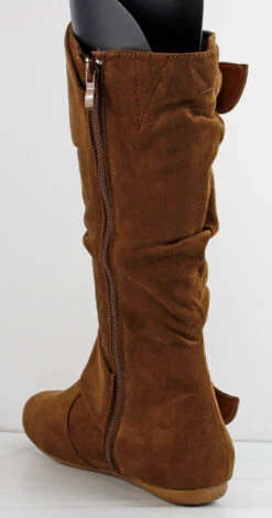 Forever Klein 70 Women's Double Buckle Accent Slouched Mid Calf Boots -Bamboo Store Klein70Tan3