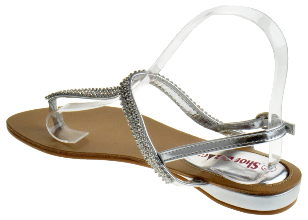 Kylie 08 Gladiator Rhinestone Thong Flat Sandals 5 Kylie 08 Gladiator Rhinestone Thong Flat Sandals - Image 3
