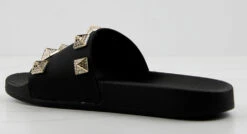 Living Womens Rhinestone Stud Embellished Slides -Bamboo Store LIVING 1