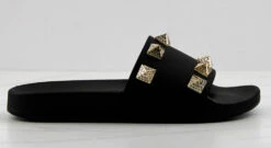 Living Womens Rhinestone Stud Embellished Slides -Bamboo Store LIVING 5