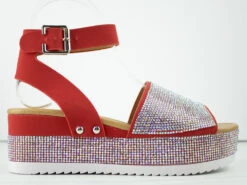 Forever Luxury 96 Women's Rhinestone Wide Band Buckled Platform Sandals -Bamboo Store LUXURY96 2 965cb3bd a39d 48d7 a0db b3aa03edf7f3