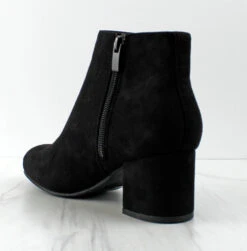 Ladd 1 Womens Faux Suede Chunky Heeled Zip Up Ankle Booties -Bamboo Store Ladd 1 1