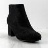 Ladd 1 Womens Faux Suede Chunky Heeled Zip Up Ankle Booties -Bamboo Store Ladd 1 2