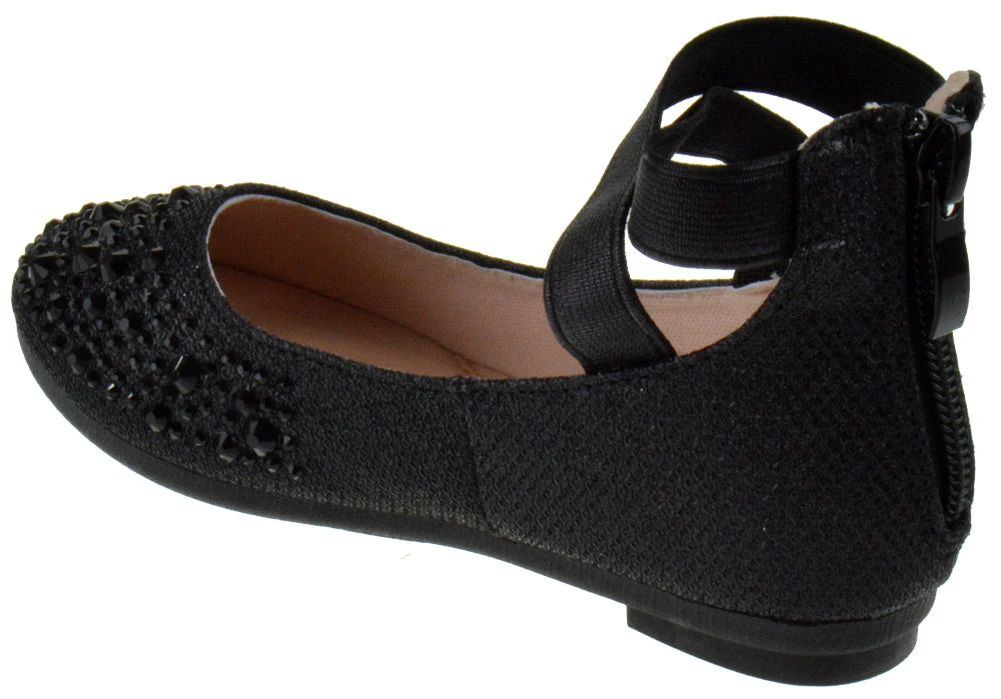 Larissa 83K Little Girls Rhinestone Elastic Strap Ballet Flats 20 Larissa 83K Little Girls Rhinestone Elastic Strap Ballet Flats - Image 18