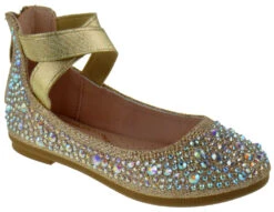 Larissa 83K Little Girls Rhinestone Elastic Strap Ballet Flats 32 Larissa 83K Little Girls Rhinestone Elastic Strap Ballet Flats -Bamboo Store Larissa83kChampagne 1