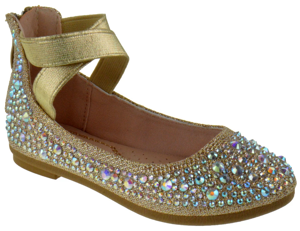 Larissa 83K Little Girls Rhinestone Elastic Strap Ballet Flats 15 Larissa 83K Little Girls Rhinestone Elastic Strap Ballet Flats - Image 13