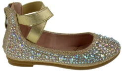 Larissa 83K Little Girls Rhinestone Elastic Strap Ballet Flats 33 Larissa 83K Little Girls Rhinestone Elastic Strap Ballet Flats -Bamboo Store Larissa83kChampagne 2