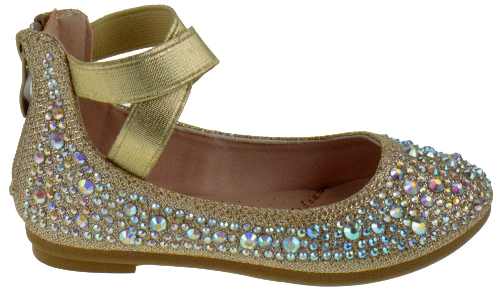 Larissa 83K Little Girls Rhinestone Elastic Strap Ballet Flats 16 Larissa 83K Little Girls Rhinestone Elastic Strap Ballet Flats - Image 14