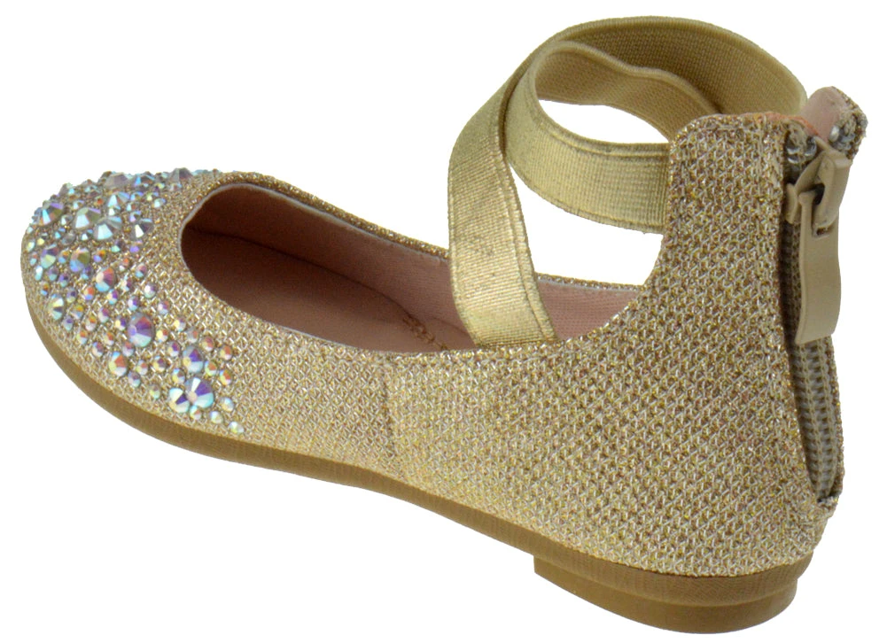 Larissa 83K Little Girls Rhinestone Elastic Strap Ballet Flats 17 Larissa 83K Little Girls Rhinestone Elastic Strap Ballet Flats - Image 15