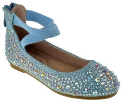 Larissa 83K Little Girls Rhinestone Elastic Strap Ballet Flats 29 Larissa 83K Little Girls Rhinestone Elastic Strap Ballet Flats -Bamboo Store Larissa83klightblue 1