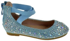 Larissa 83K Little Girls Rhinestone Elastic Strap Ballet Flats 30 Larissa 83K Little Girls Rhinestone Elastic Strap Ballet Flats -Bamboo Store Larissa83klightblue 2