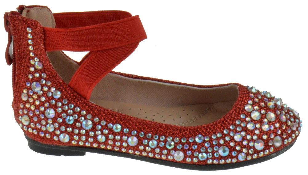 Larissa 83K Little Girls Rhinestone Elastic Strap Ballet Flats 10 Larissa 83K Little Girls Rhinestone Elastic Strap Ballet Flats - Image 8