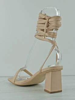 Bamboo Lasting 43 Womens Thin Strap Wrap Up Dress Heeled Sandals -Bamboo Store Lasting43Nude 3