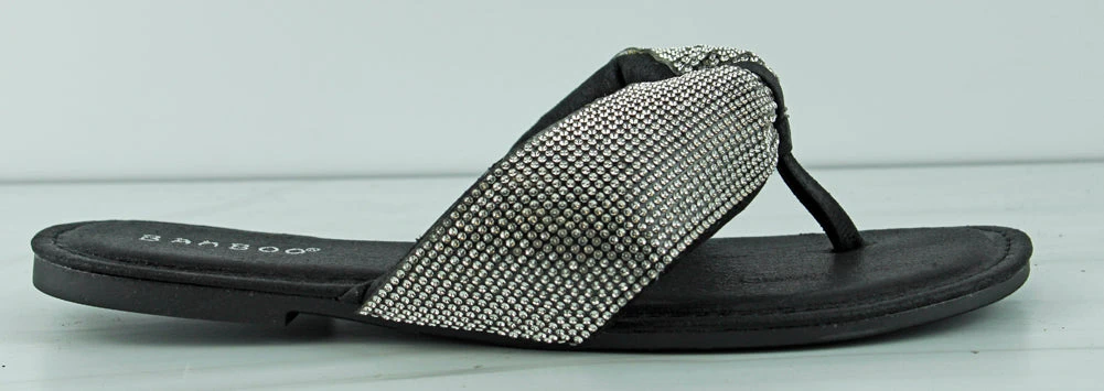 Laughter 49 WomensPuffy Rhinestone Flat Sandals 4 Laughter 49 WomensPuffy Rhinestone Flat Sandals - Image 2