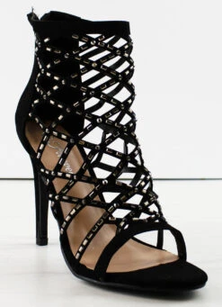 Forever Lilli 11 Women's Caged Embellished Stiletto Dress Heels -Bamboo Store Lilli1 2