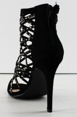 Forever Lilli 11 Women's Caged Embellished Stiletto Dress Heels -Bamboo Store Lilli1 4