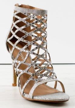 Forever Lilli 11 Women's Caged Embellished Stiletto Dress Heels