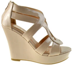 Lindy 3 Women's Heeled Strappy Wedge Sandals 12 Lindy 3 Women's Heeled Strappy Wedge Sandals -Bamboo Store Lindy3Beige 2