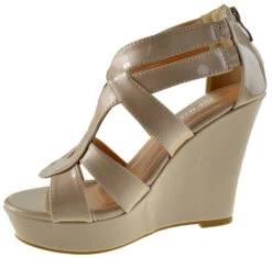 Lindy 3 Women's Heeled Strappy Wedge Sandals 11 Lindy 3 Women's Heeled Strappy Wedge Sandals -Bamboo Store Lindy3Beige 3