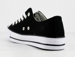 Lizzo 1 Womens Platform Lace Up Canvase Sneakers 27 Lizzo 1 Womens Platform Lace Up Canvase Sneakers -Bamboo Store Lizzo1Black 3