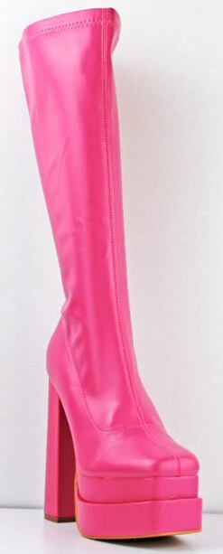 Looking Fire Women's High Platform Chunky High Heeled Boots