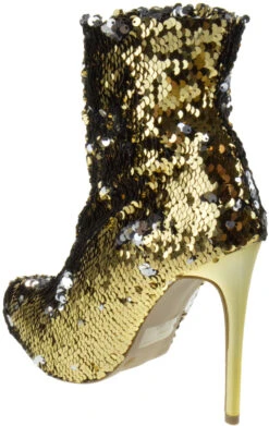 Loren 02 Women's Sequined AnkleFabric Pump -Bamboo Store Loren02Gold 3
