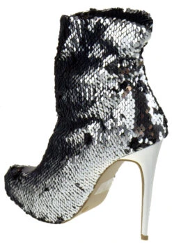 Loren 02 Women's Sequined AnkleFabric Pump -Bamboo Store Loren02Silver 3