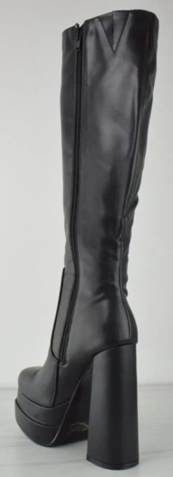 Lovid 01 HI Women's Knee High Platform Chunky High Heeled Boots -Bamboo Store Lovid01Hblack 1