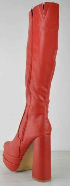 Lovid 01 HI Women's Knee High Platform Chunky High Heeled Boots -Bamboo Store Lovid01Hred 1