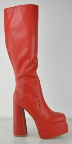 Lovid 01 HI Women's Knee High Platform Chunky High Heeled Boots -Bamboo Store Lovid01Hred 3