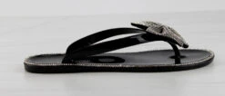 Forever Lucid 13 Womens Rhinestone Embellished Bow Jelly Flip Flops -Bamboo Store Lucid13Black 3