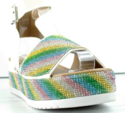 Forever Luxury 96 Women's Rhinestone Wide Band Buckled Platform Sandals -Bamboo Store Luxury96 2 1b84ba66 0b72 4b3f 94e0 37d38d30d859