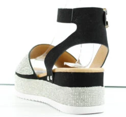 Forever Luxury 96 Women's Rhinestone Wide Band Buckled Platform Sandals -Bamboo Store Luxury96 3
