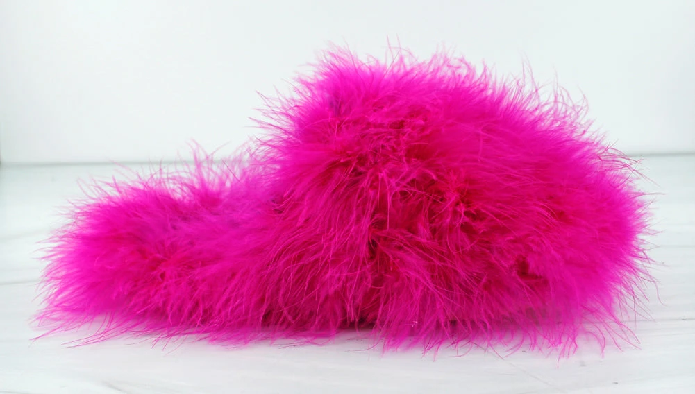 Unknown Women's Closed Toe Fluffy Feather Slippers 7 Unknown Women's Closed Toe Fluffy Feather Slippers - Image 5
