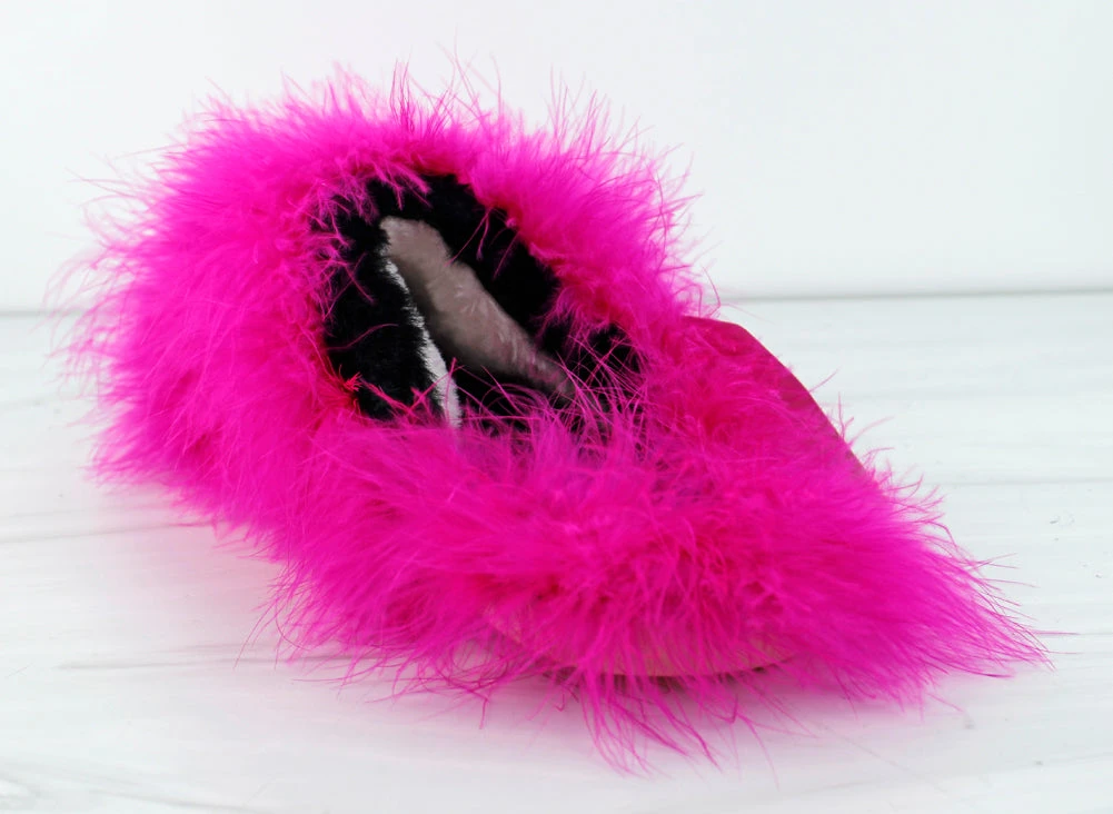Unknown Women's Closed Toe Fluffy Feather Slippers 8 Unknown Women's Closed Toe Fluffy Feather Slippers - Image 6