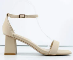 Bamboo Lasting-12 Womens Square Toe Single Band Heel Sandals -Bamboo Store MG 7868