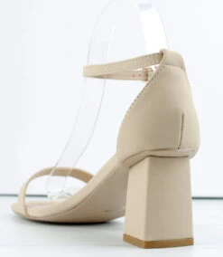 Bamboo Lasting-12 Womens Square Toe Single Band Heel Sandals -Bamboo Store MG 7869