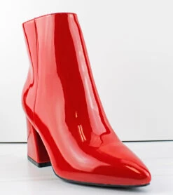 Bamboo Sage 01 Women's Pointed Toe Zip Up Patent Ankle Booties