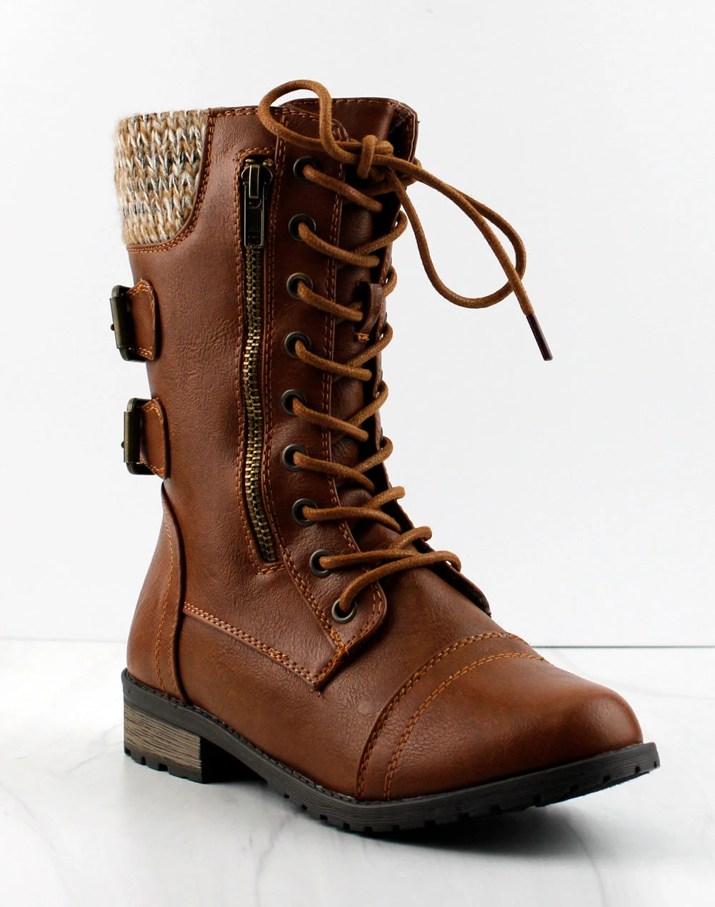 Forever MANGO 72 Women's Lace Up Buckle Embellished Boots 6 Forever MANGO 72 Women's Lace Up Buckle Embellished Boots - Image 4