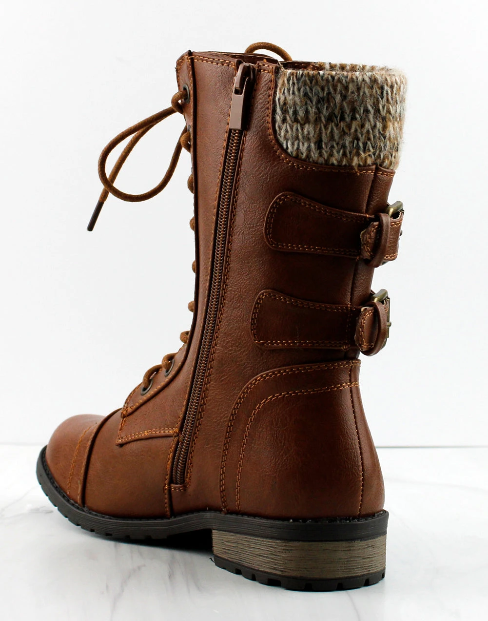 Forever MANGO 72 Women's Lace Up Buckle Embellished Boots 8 Forever MANGO 72 Women's Lace Up Buckle Embellished Boots - Image 6