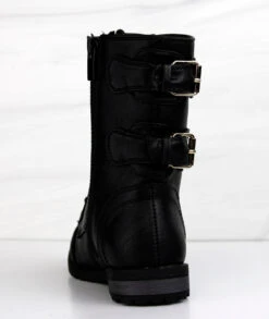 Forever Mango 71K Little Girls Double Buckled Lace Up Combat Boots 10 Forever Mango 71K Little Girls Double Buckled Lace Up Combat Boots -Bamboo Store Mango 72kblk1