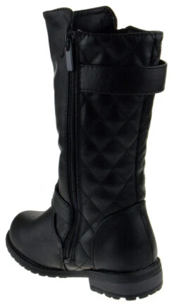 Pack 95K Little Girls Quilted Knee High Riding Zipper Boots -Bamboo Store Mango95kBlack 4