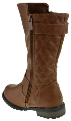 Pack 95K Little Girls Quilted Knee High Riding Zipper Boots -Bamboo Store Mango95kTan 4